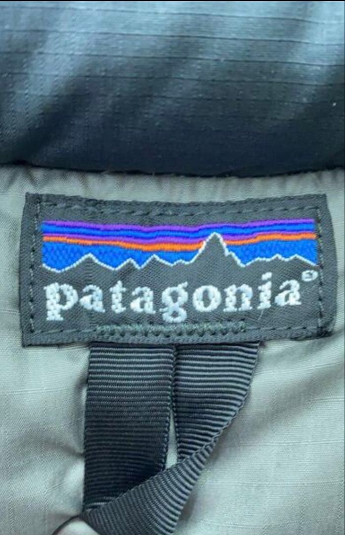 【美品】patagonia 黒 オールドグースダウンベスト ドローコード 00s