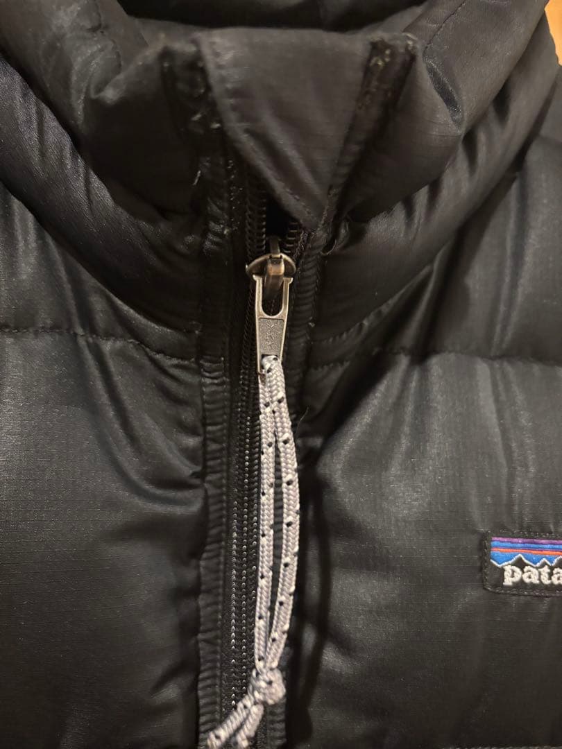 【美品】patagonia 黒 オールドグースダウンベスト ドローコード 00s