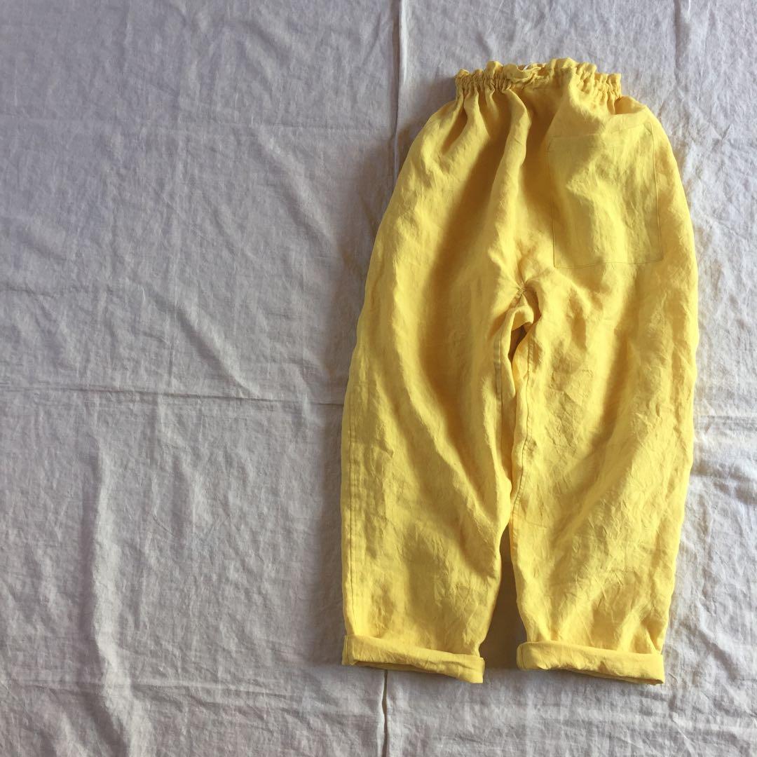 リネンのもんぺ　イエロー