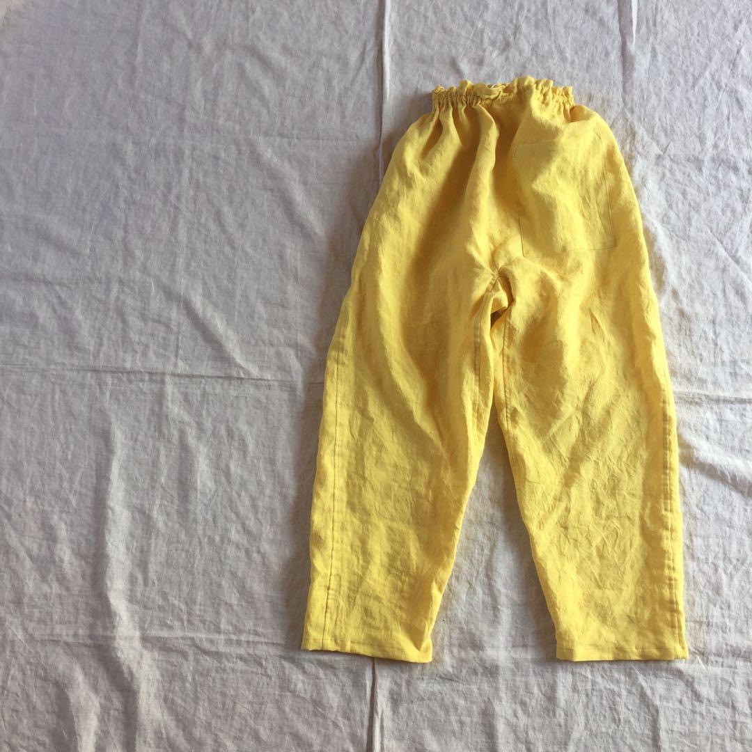 リネンのもんぺ　イエロー