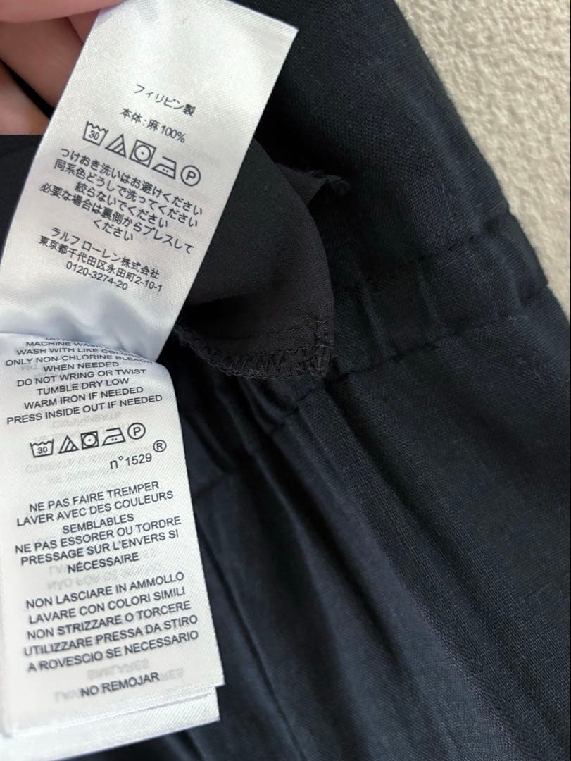 ラルフローレン　オールインワン　リネン　ブラック