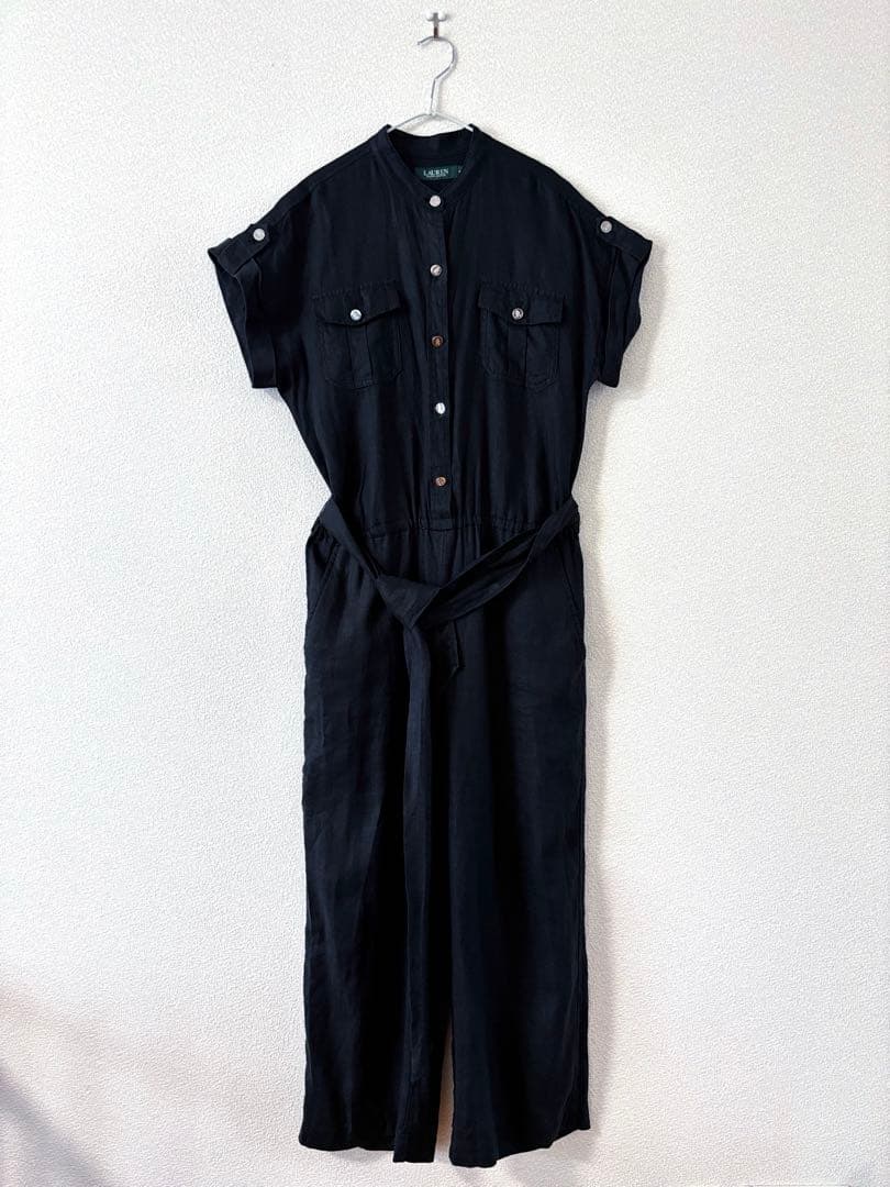 ラルフローレン　オールインワン　リネン　ブラック