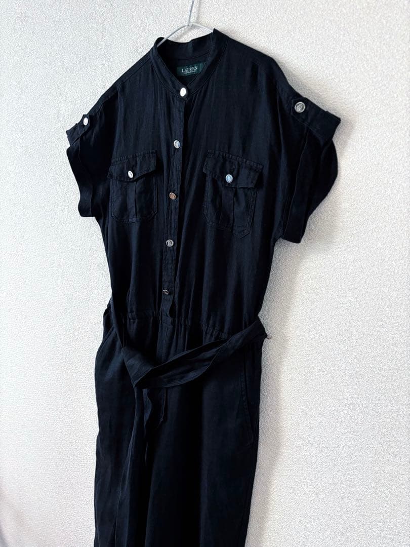 ラルフローレン　オールインワン　リネン　ブラック