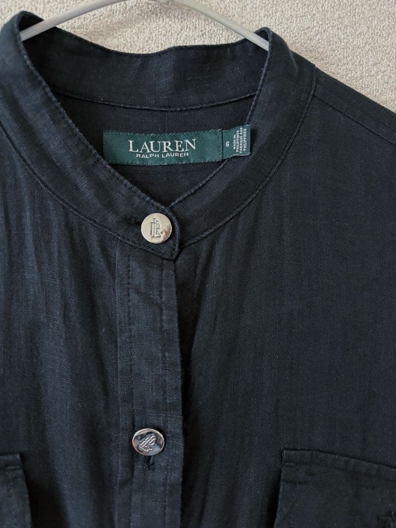 ラルフローレン　オールインワン　リネン　ブラック