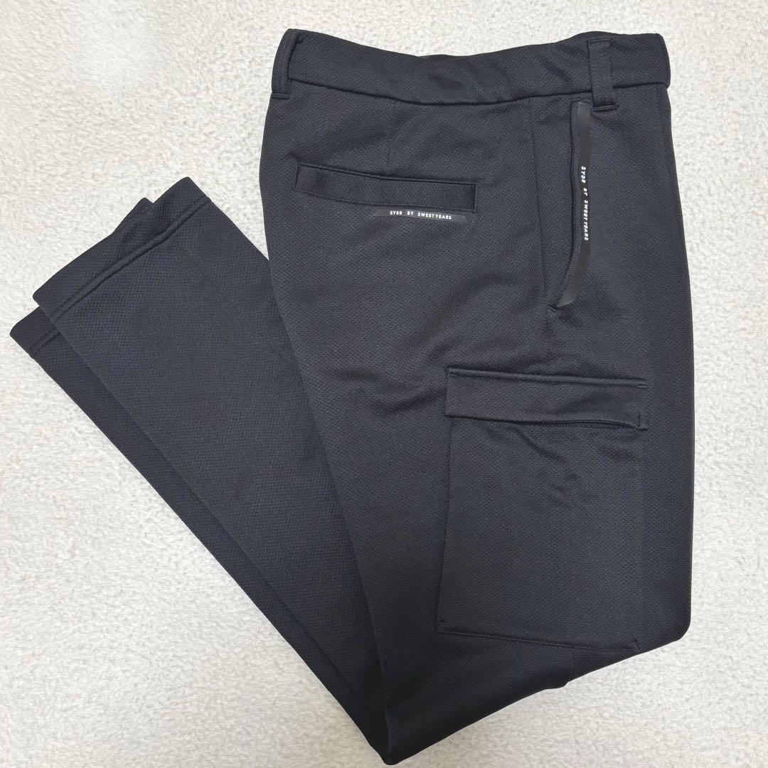 SY32 ゴルフ カーゴパンツ ［ドライメッシュスエット素材］ ブラックL
