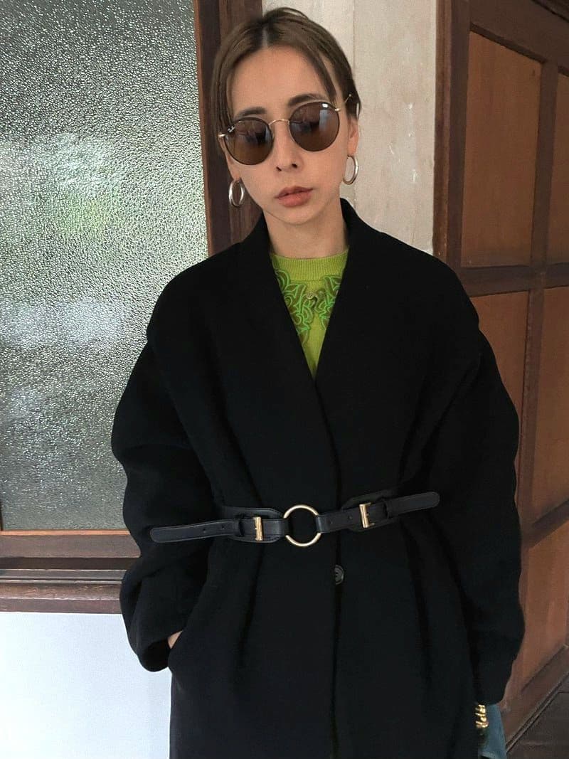 UND PLUMP SLEEVE BELTED COAT　ameri