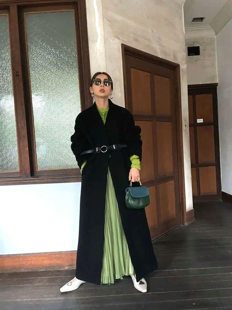 UND PLUMP SLEEVE BELTED COAT　ameri