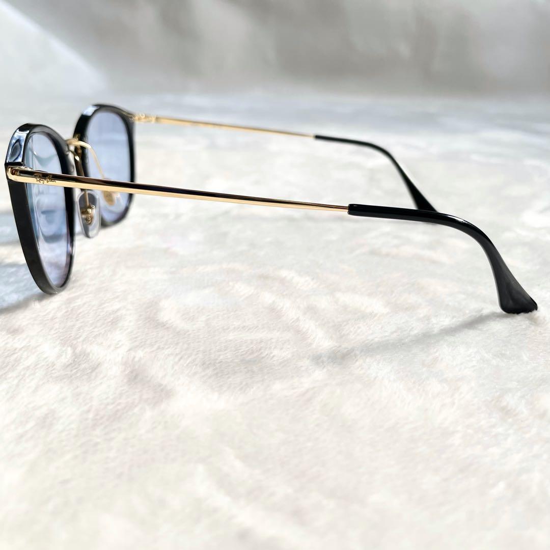 極美品 Ray Ban RB7140 ブルーレンズ ケース付き クラシック 金黒