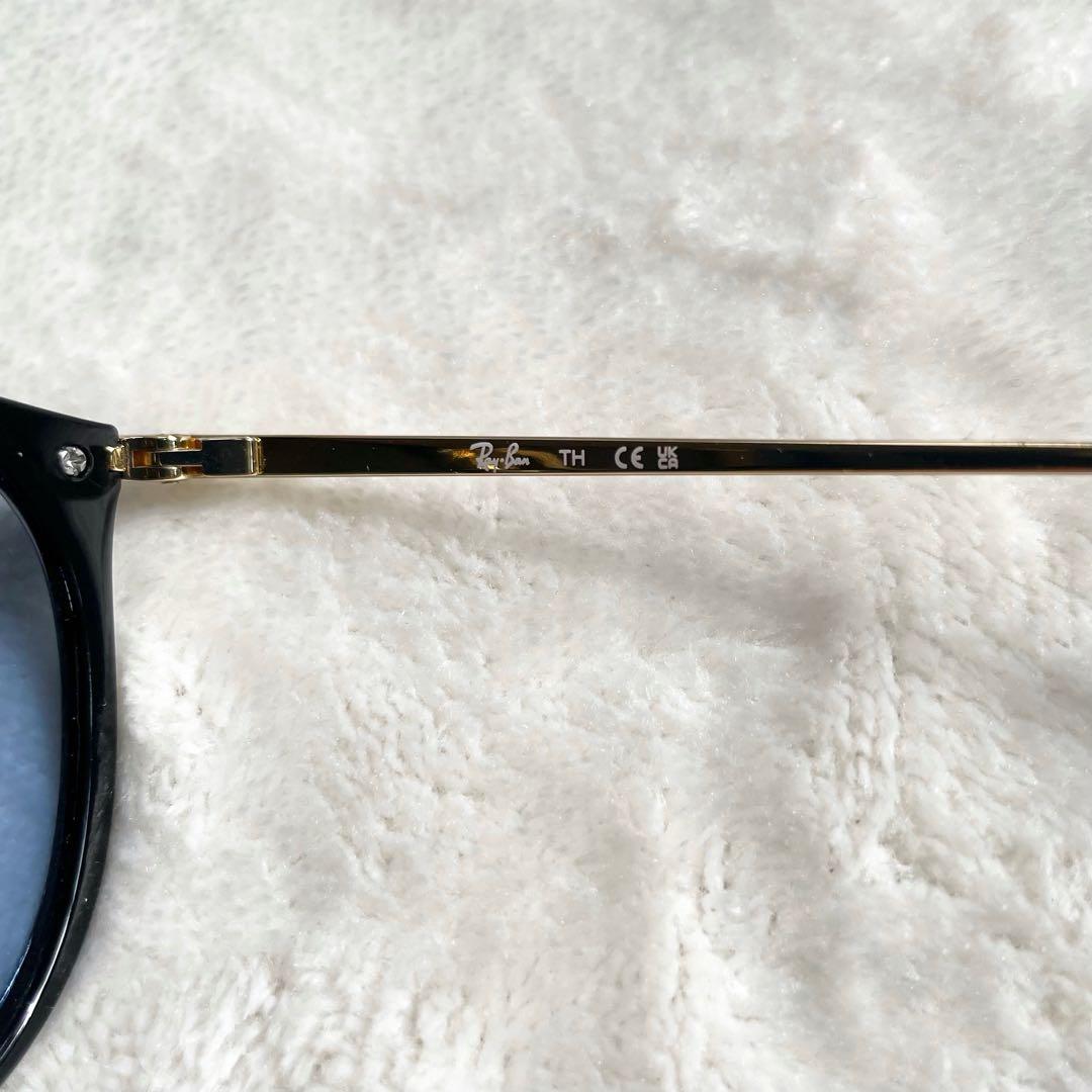 極美品 Ray Ban RB7140 ブルーレンズ ケース付き クラシック 金黒