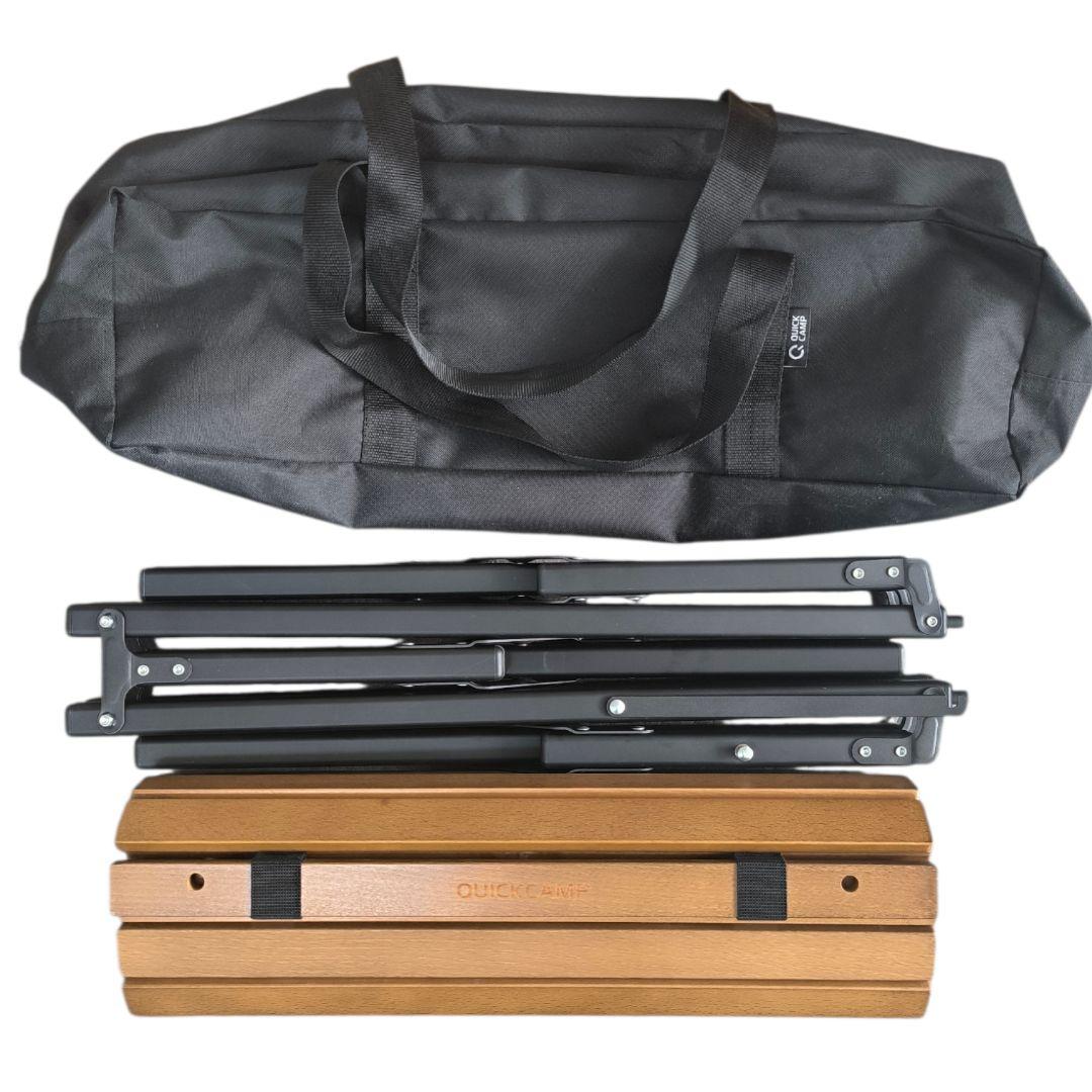 美品★QUICKCAMP X脚 スリムウッドロールテーブル 120×50cm