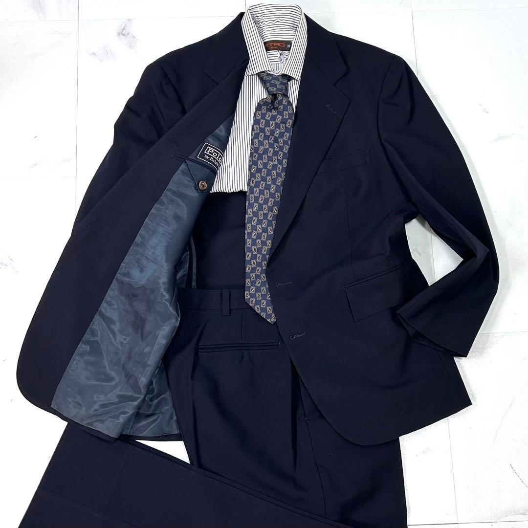 ポロラルフローレン ウール スーツ ネイビー メンズ セットアップ