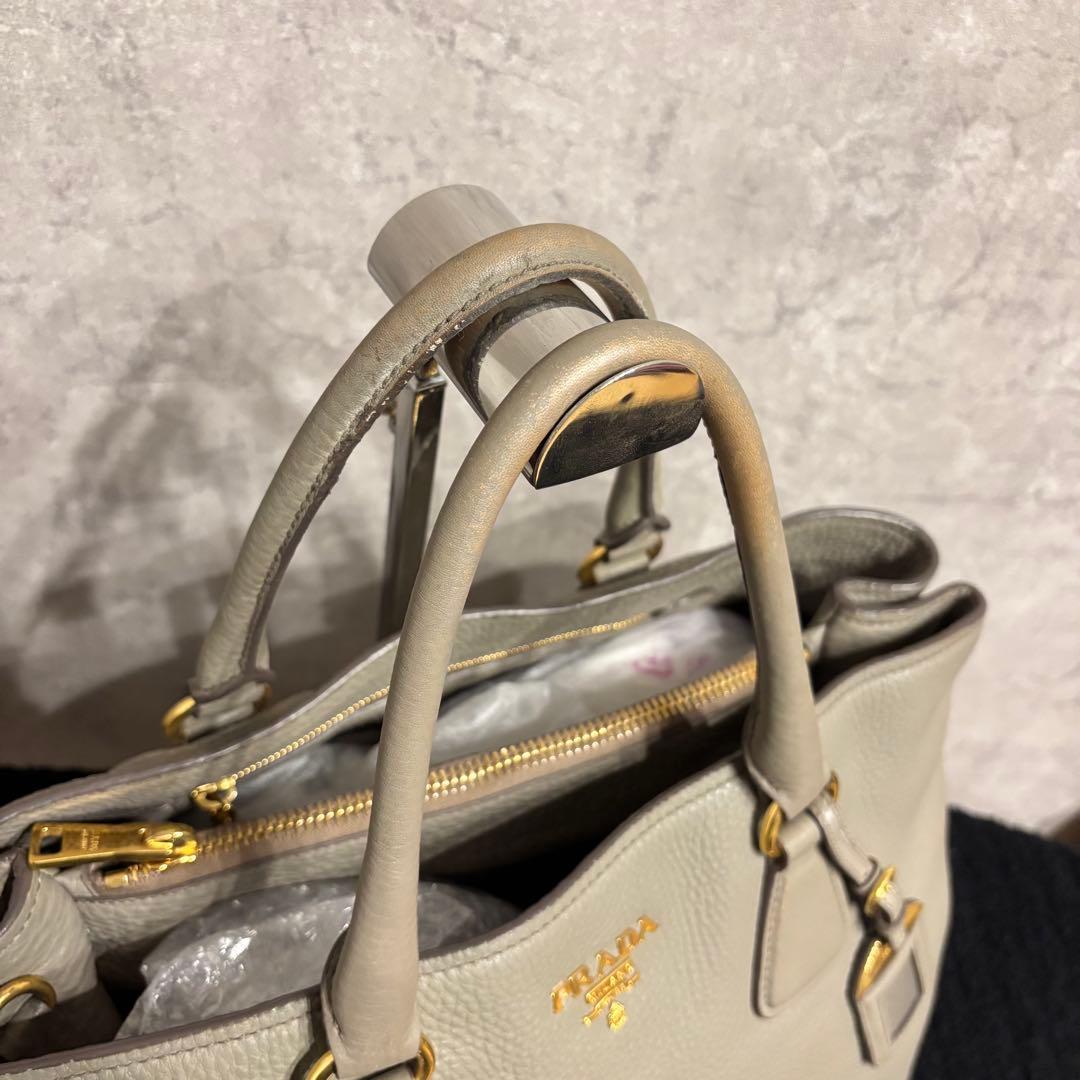 プラダ トートバッグ 2way ヴィッテロダイノ グレー 3室収納 ショルダー