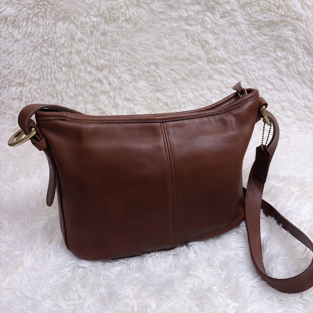 ✨希少アメリカ製オールドCOACHコーチ ブラウンレザーショルダーバッグ