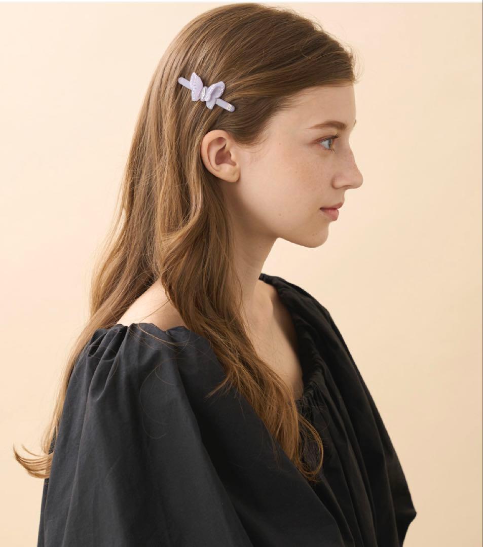 【新品未使用】人気完売品　アレクサンドル ドゥ パリ　ボールピン　蝶　ブルー