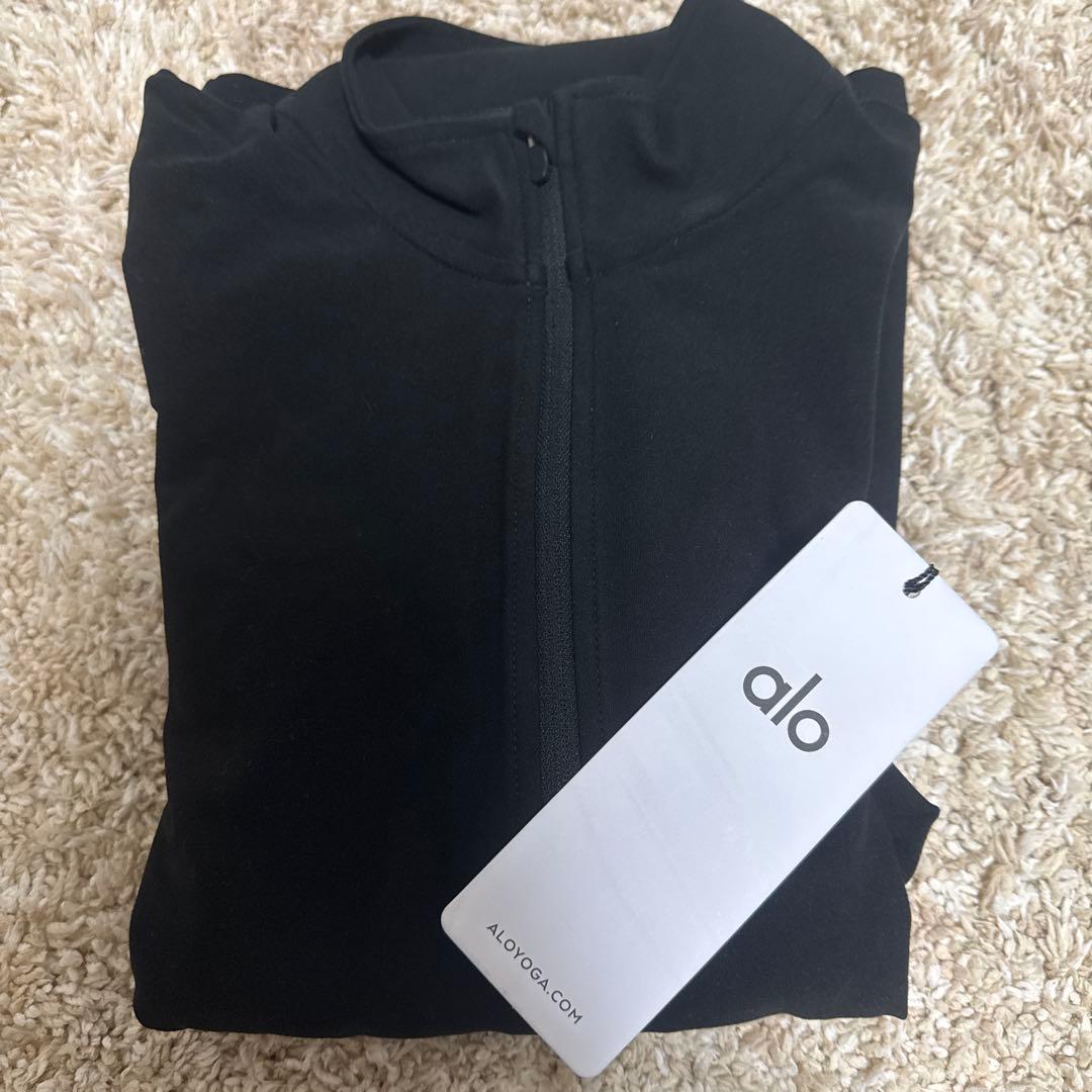 Alo Yoga ブラック ヨガウェア 1/2ジップ