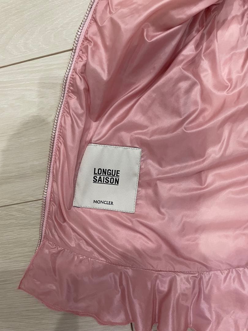 モンクレールMONCLERフード付きピンクダウンベストsize ０
