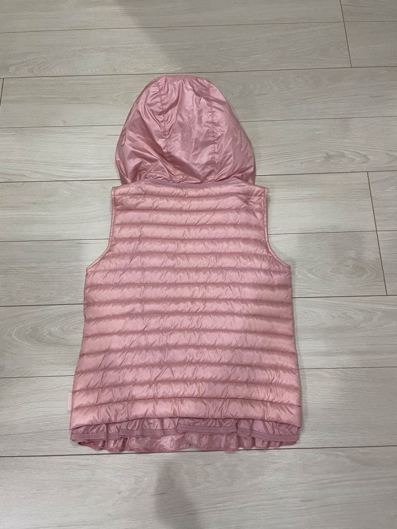 モンクレールMONCLERフード付きピンクダウンベストsize ０