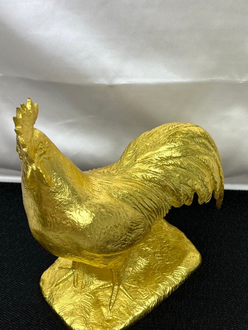 御神鶏　本金箔仕上ブロンズ像　富永直樹作 357