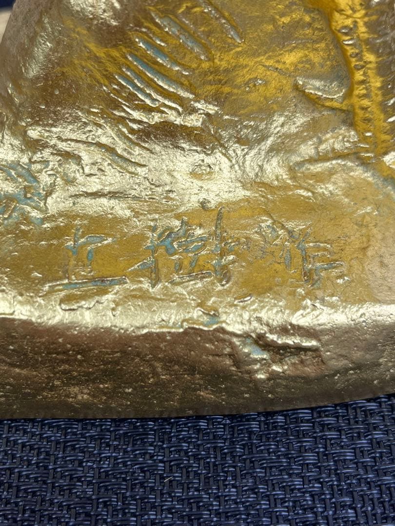 御神鶏　本金箔仕上ブロンズ像　富永直樹作 357