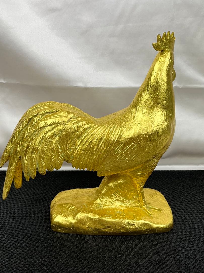 御神鶏　本金箔仕上ブロンズ像　富永直樹作 357