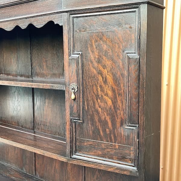 アンティーク　カップボード　バーキャビネット　飾り棚　上下分解可能