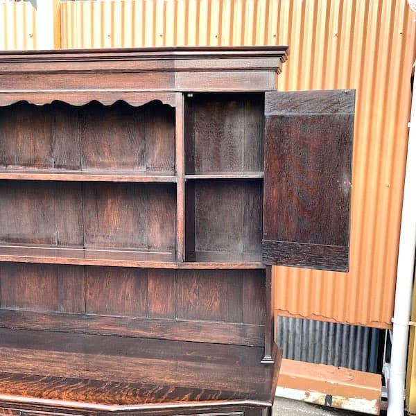 アンティーク　カップボード　バーキャビネット　飾り棚　上下分解可能