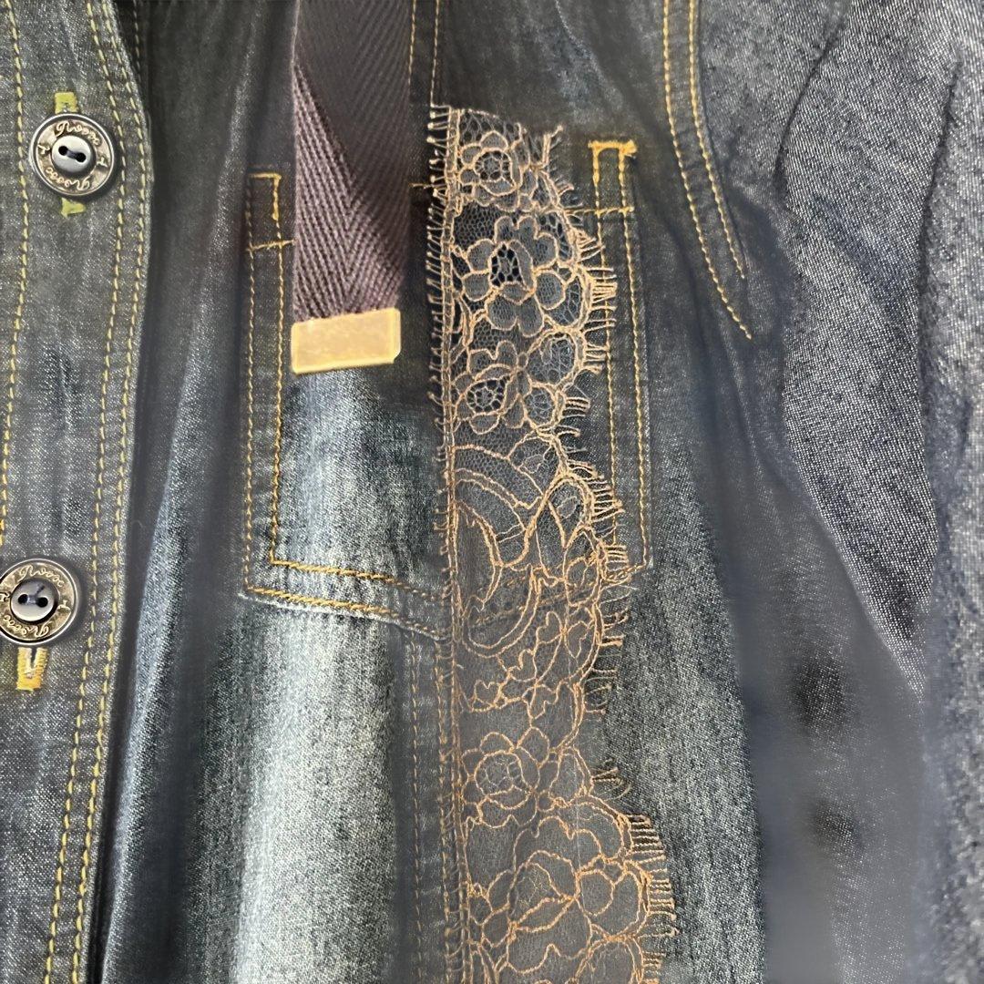 インポートロッサ デニムジャケット　フード付きワンピース　春夏羽織り 綿100%