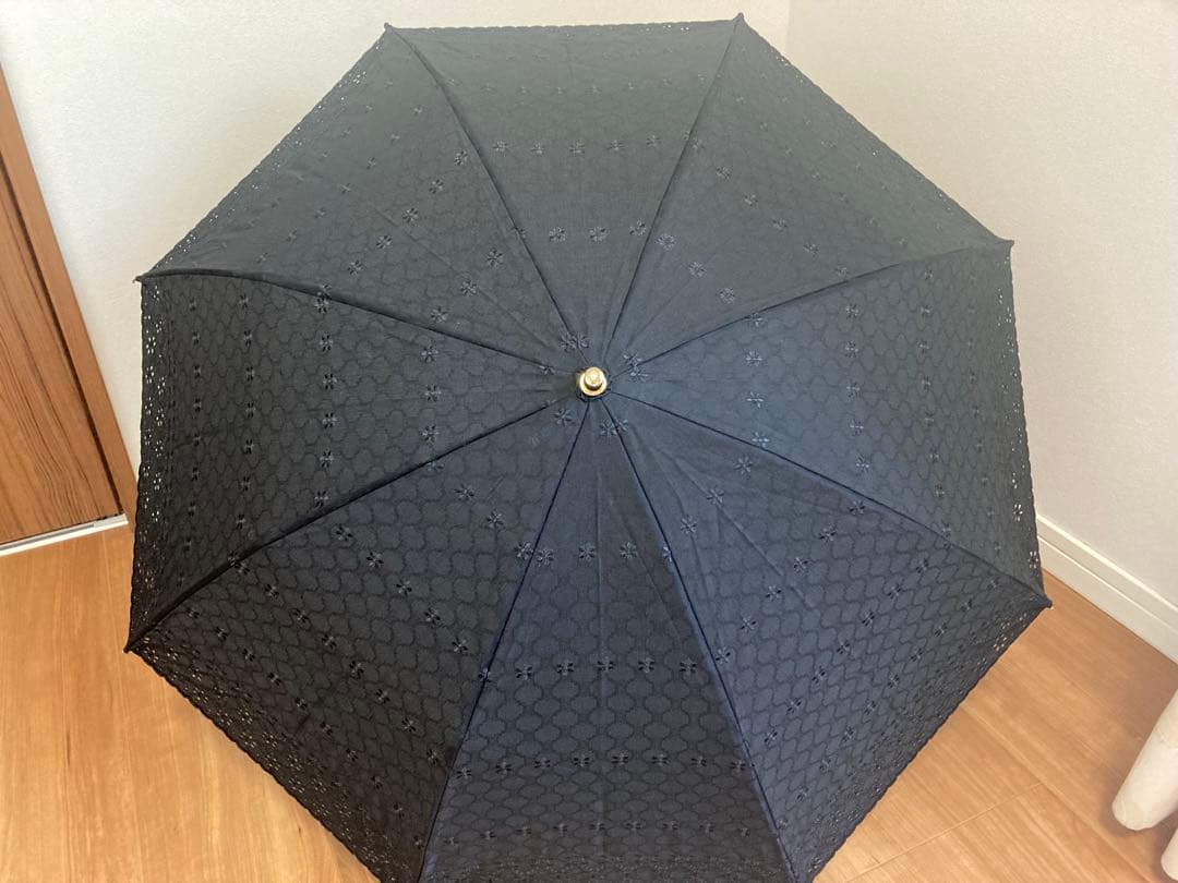 未使用　CELINE セリーヌ　マカダム総柄　日傘　ブラック