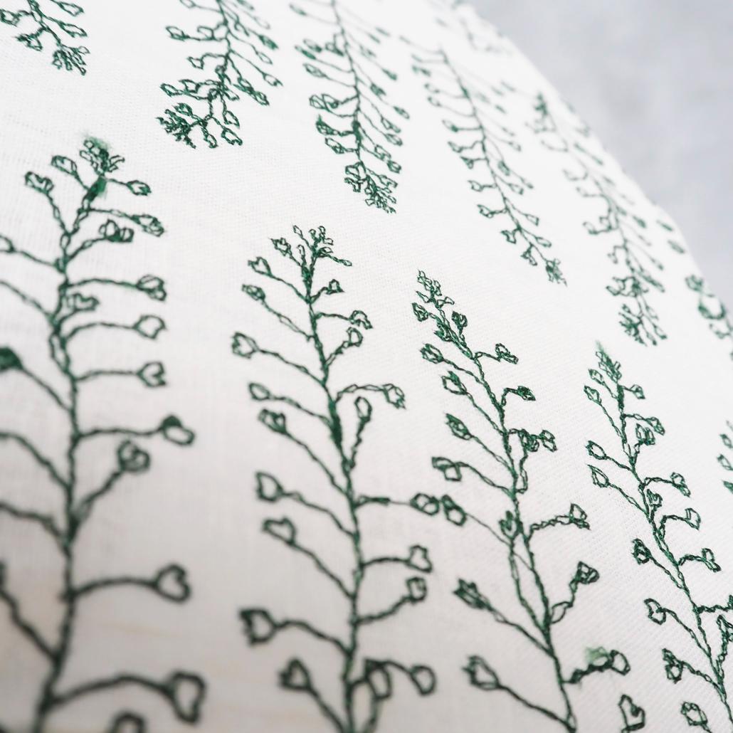 美品 イイダ傘店 日傘 ぺんぺん草 綿麻 刺繍 総柄 UVカット加工 45cm