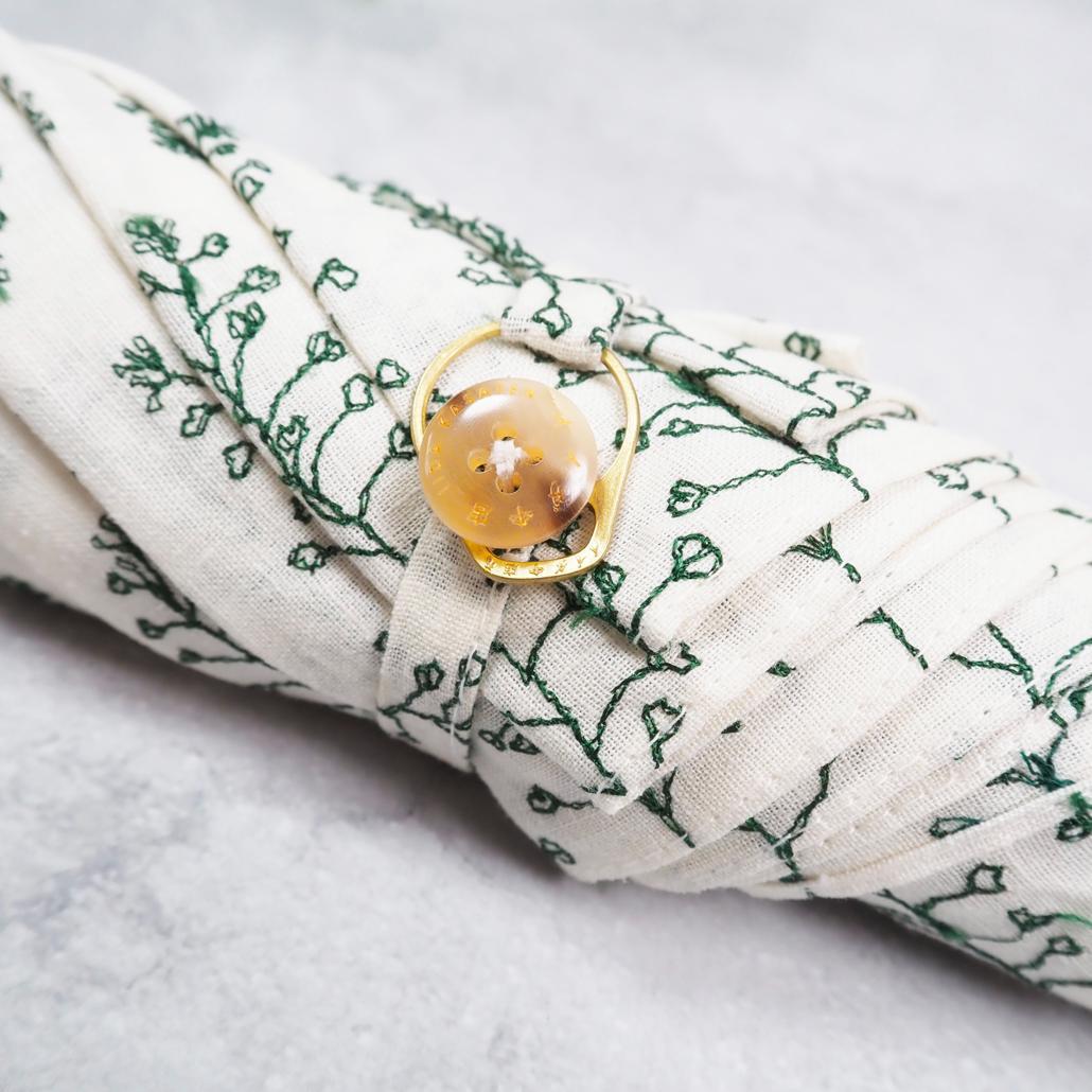 美品 イイダ傘店 日傘 ぺんぺん草 綿麻 刺繍 総柄 UVカット加工 45cm