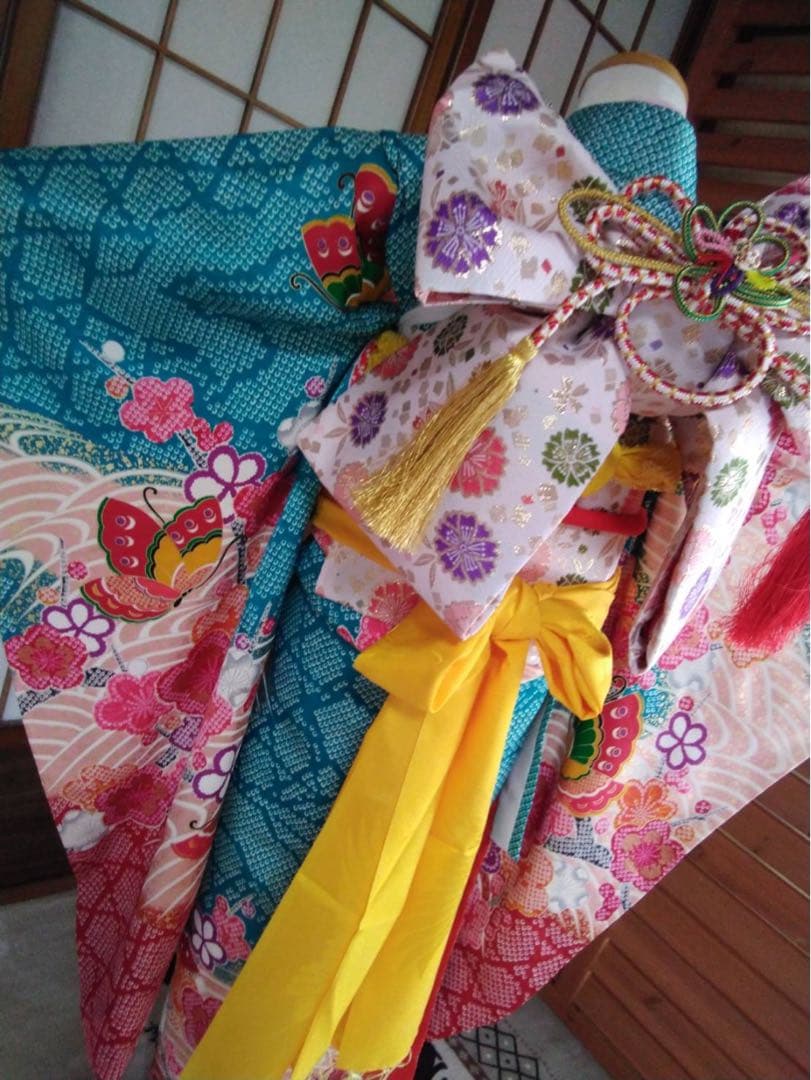 7歳向け・表側正絹・お着物のセット