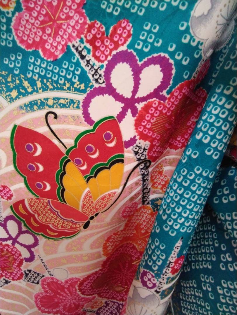 7歳向け・表側正絹・お着物のセット