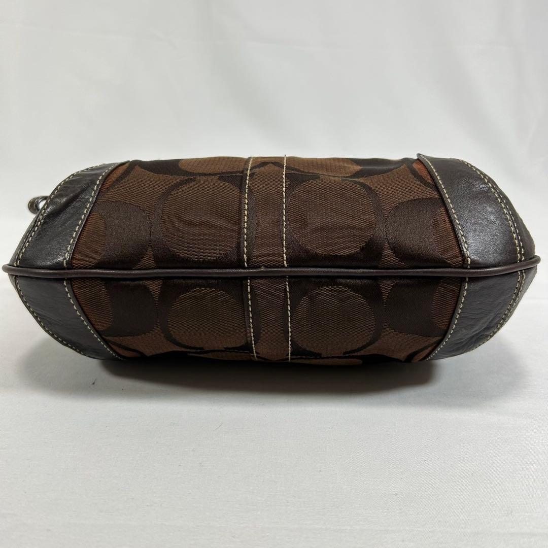 【美品】コーチ 11289 ホーボー シグネチャー ワンハンドバッグ 肩掛け 茶