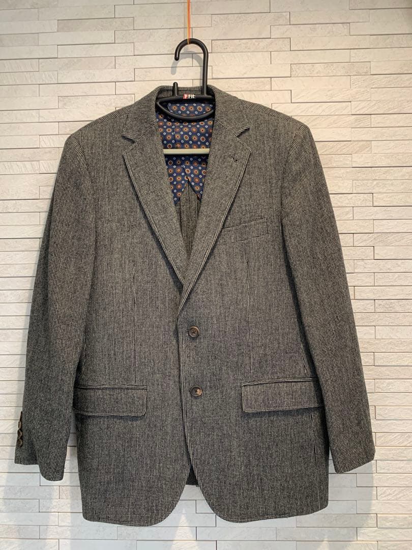 グレー ウール100%のテーラードジャケット