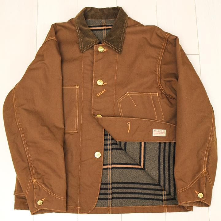 At Last ブラウンダックカバーオール　ライナー付き