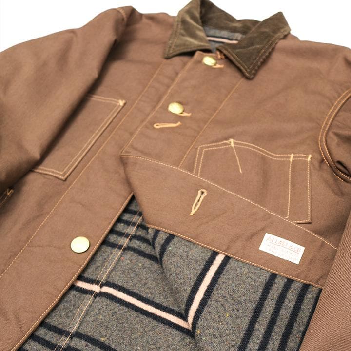 At Last ブラウンダックカバーオール　ライナー付き