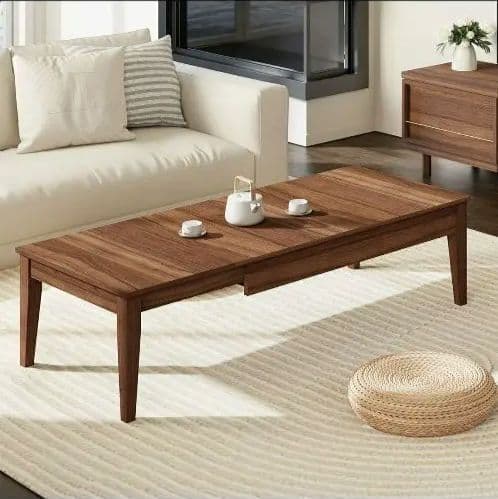 神*代様 ダークブラウン 木製座卓 引き出し付き　リビングテーブル　テーブル　新