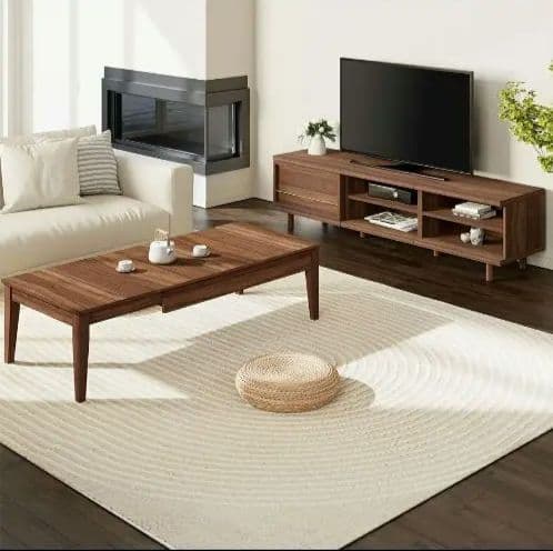 神*代様 ダークブラウン 木製座卓 引き出し付き　リビングテーブル　テーブル　新