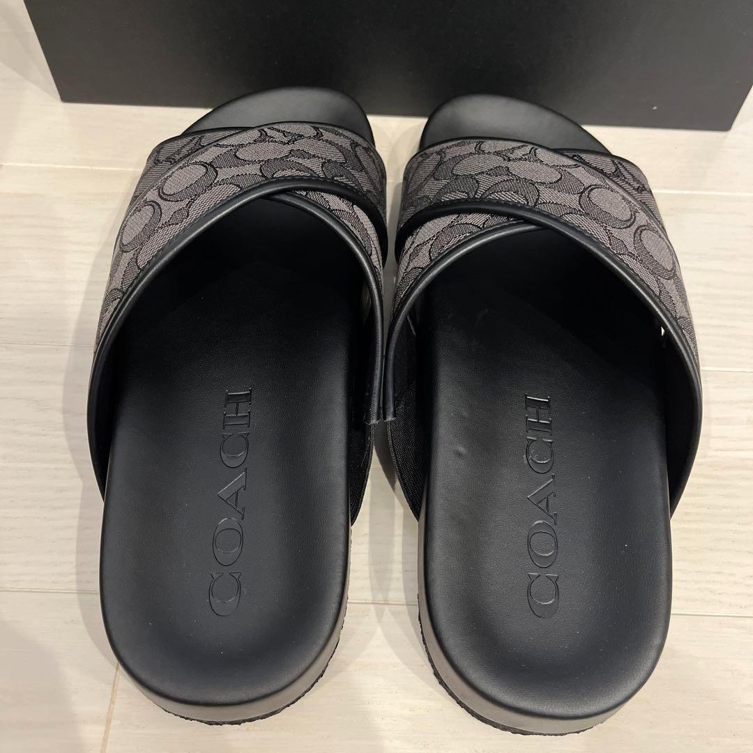 COACH コーチ 靴 サンダル CA158 カジュアル スリッポン ロゴ 柄