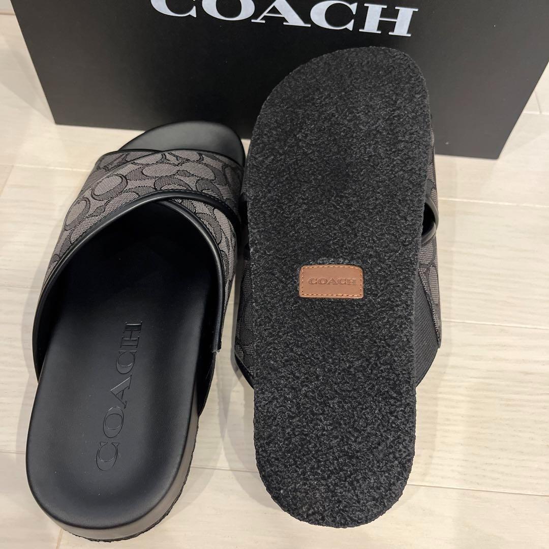 COACH コーチ 靴 サンダル CA158 カジュアル スリッポン ロゴ 柄