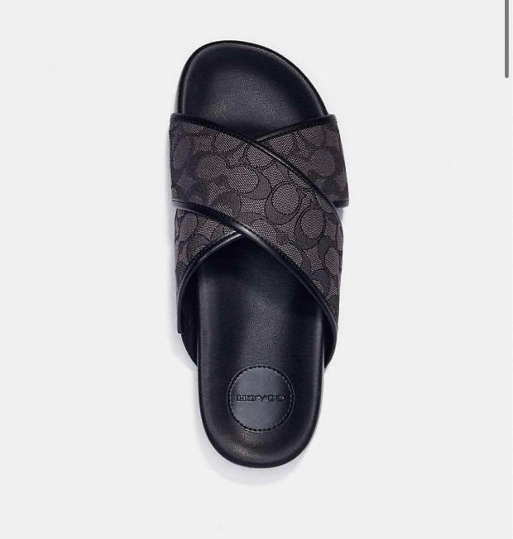 COACH コーチ 靴 サンダル CA158 カジュアル スリッポン ロゴ 柄