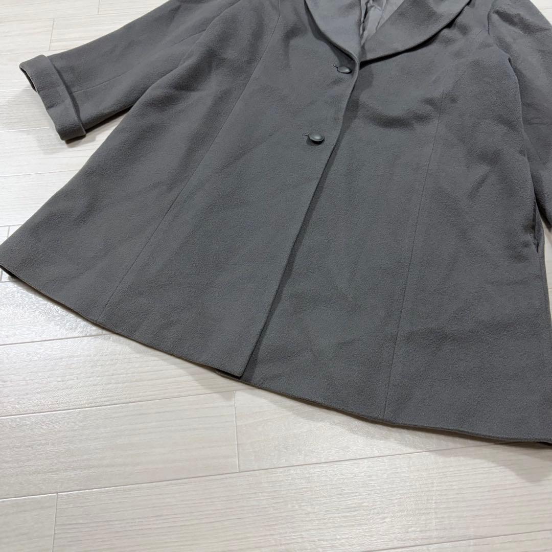 レリアン 大きい XXL カシミヤ100％ ロロピアーナ ミドルコート女優襟