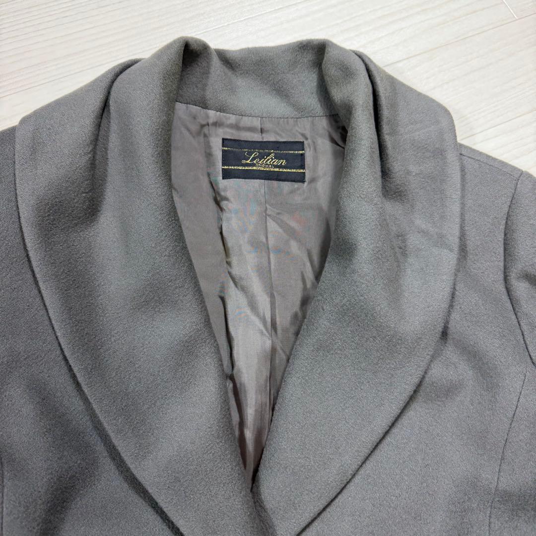 レリアン 大きい XXL カシミヤ100％ ロロピアーナ ミドルコート女優襟