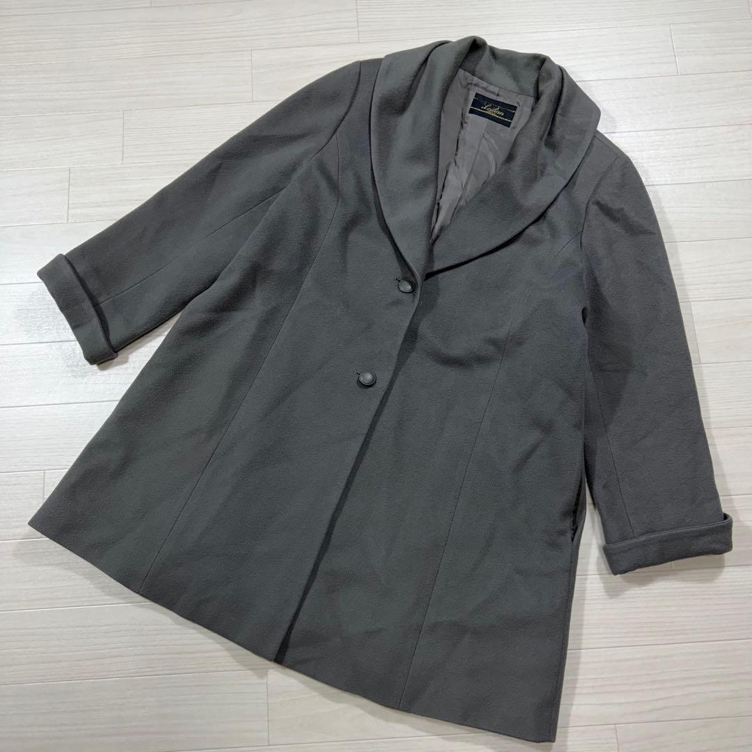 レリアン 大きい XXL カシミヤ100％ ロロピアーナ ミドルコート女優襟