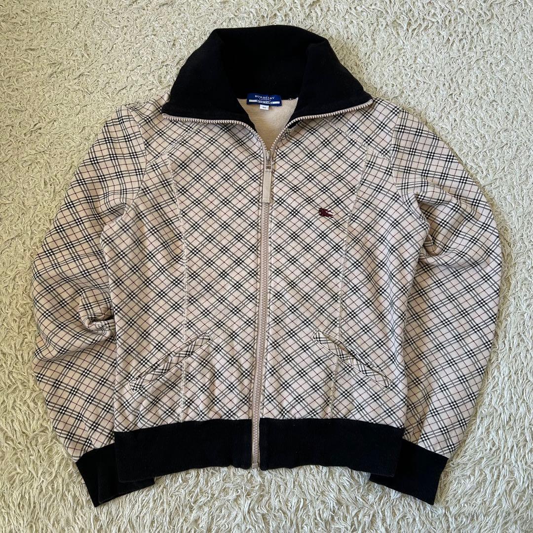 バーバリーブルーレーベル❣️トラックジャケット　ノバチェック柄　ホースロゴ刺繍