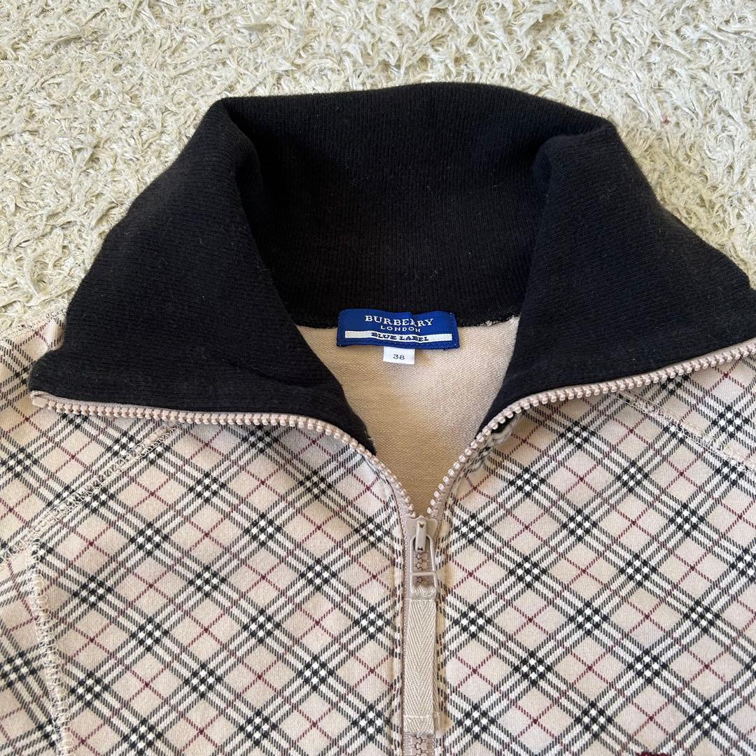 バーバリーブルーレーベル❣️トラックジャケット　ノバチェック柄　ホースロゴ刺繍