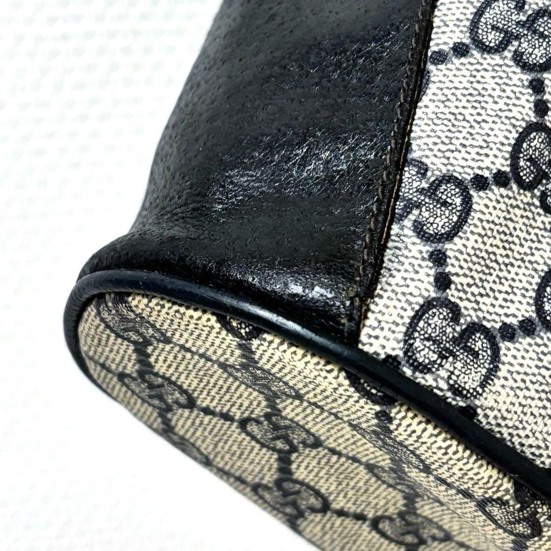 オールドグッチ　シェリーライン　ショルダーバッグ　ネイビー　GUCCI