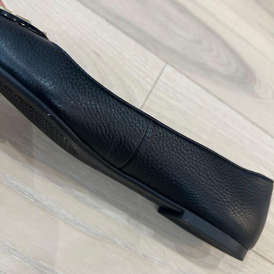 フ*マ様 TORY BURCH トリーバーチブラック フラットシューズ8 24.