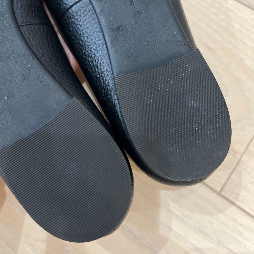 フ*マ様 TORY BURCH トリーバーチブラック フラットシューズ8 24.