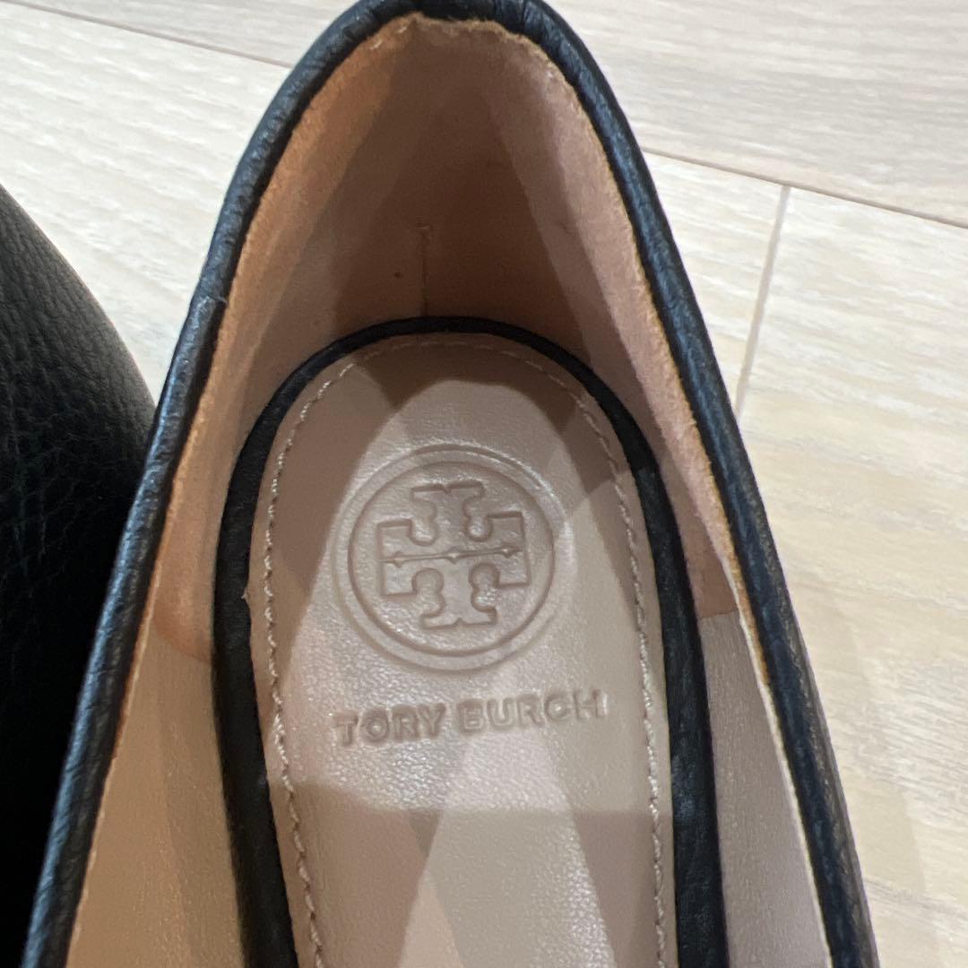 フ*マ様 TORY BURCH トリーバーチブラック フラットシューズ8 24.